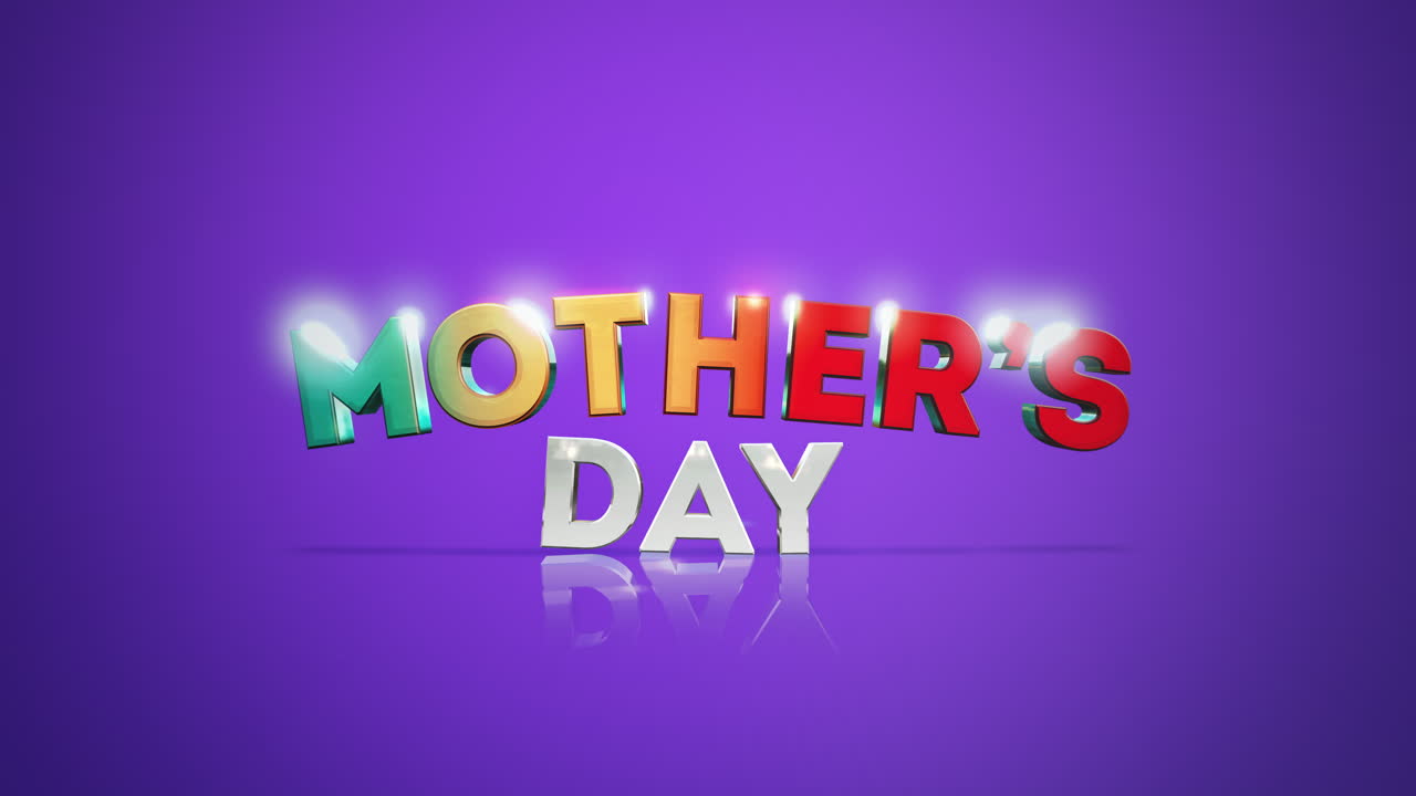 Colorful modern Mother Day text on fashion purple gradient