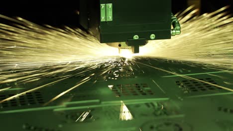 cnc laser cutting of metal, modern industrial technology.