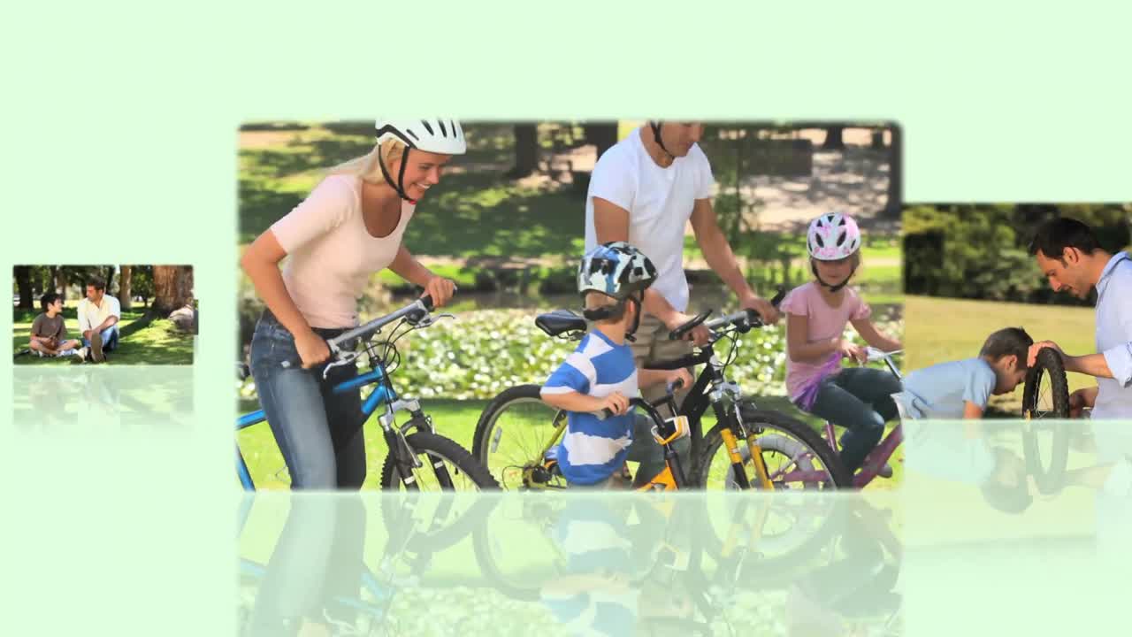 서로 다른 부부 와 가족 들 이 함께 즐기는 몇 가지 순간 들 의 몽타지