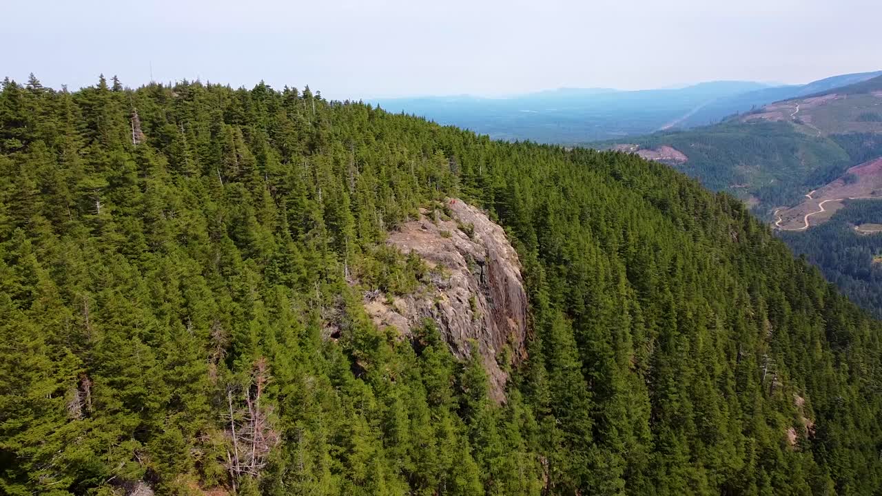 Aerial View of Hikers on a Mountain Cliff