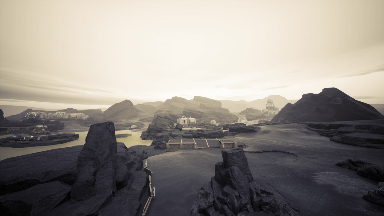 Seaside morning scene with distant islands and serene harbor