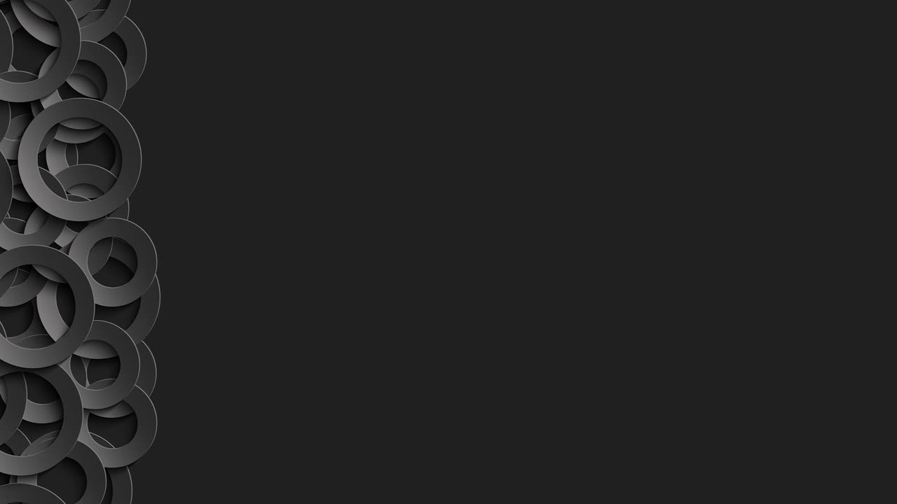 borde de círculos negros en 3d sobre un fondo negro