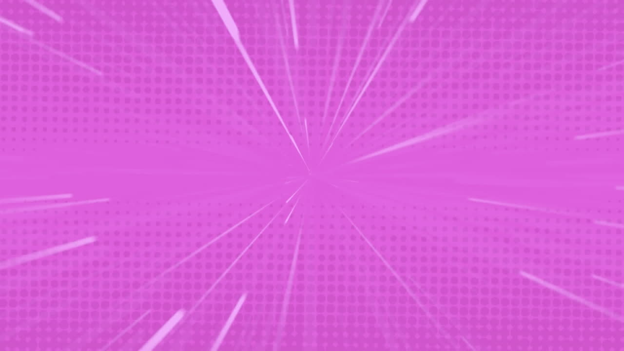 animación de texto pow sobre una burbuja de habla retro contra rastros de luz en fondo púrpura