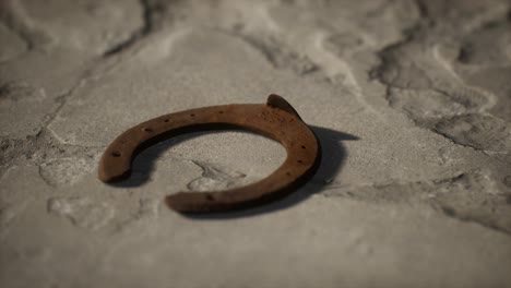 one old rusty metal horseshoe