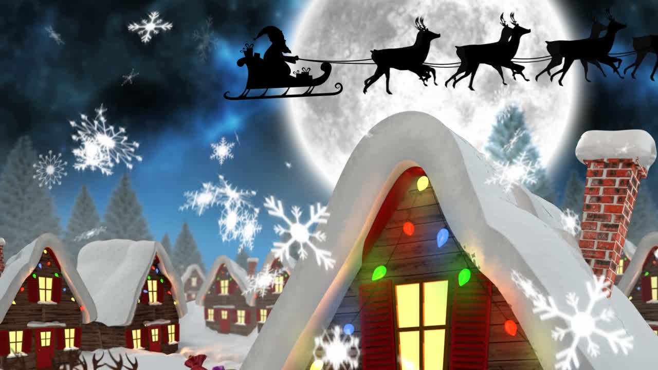 산타클로스 가 사 ⁇  이 끌어당기는  ⁇ 매 를 타고 있다