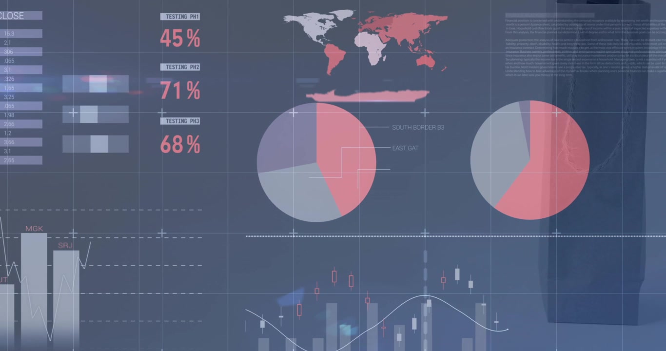 Animation of data processing over landscape