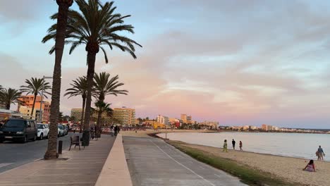 can pastilla, mallorca balearic islands spain holiday resort city evening