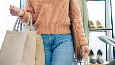 person, walking with shopping bag and retail