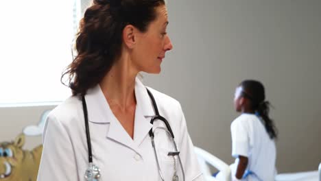 female doctor writing a report