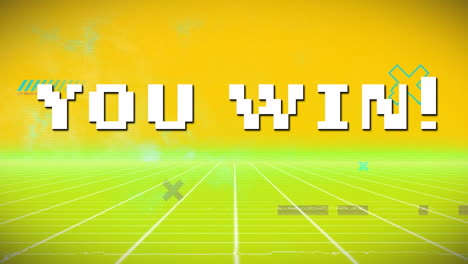 animación de usted ganar texto sobre el cerebro con textos de negocios.