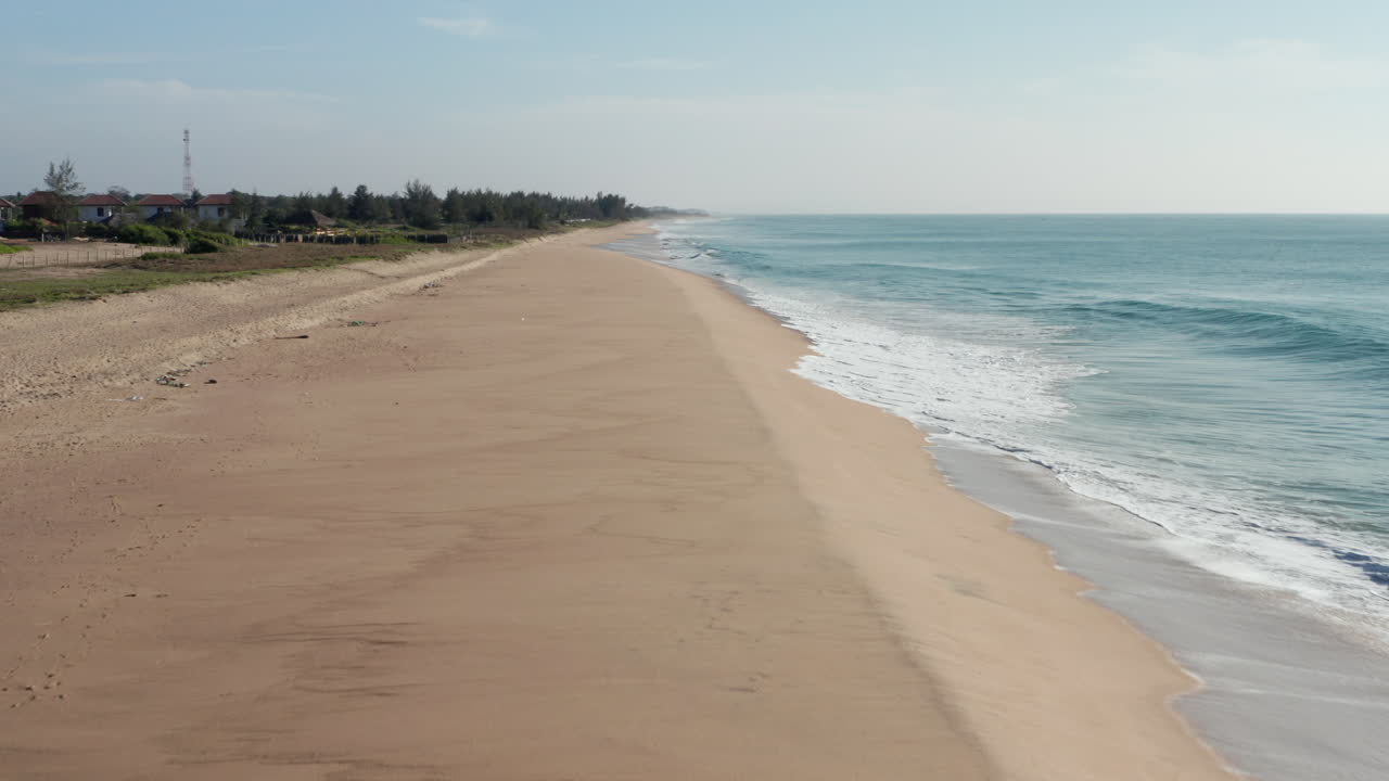 Aerial: Drone Sri Lanka flying over whiskey beach