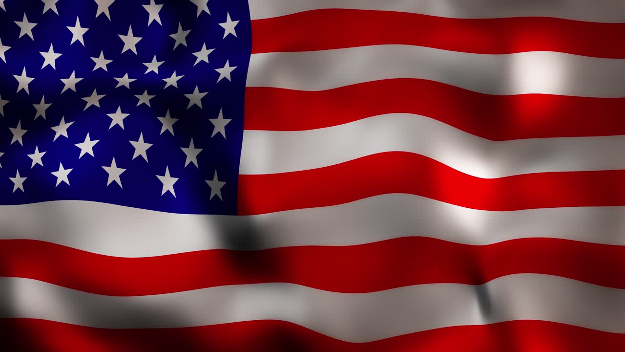 A seamless, realistic loop animation of the American flag waving in the wind. Perfect for patriotic projects, the 4th of July, Memorial Day, corporate videos, or as a powerful video background element
