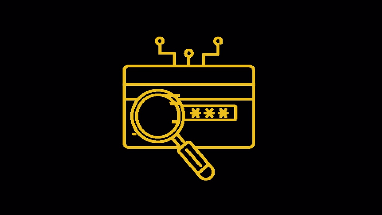 Magnifying Glass Revealing Password on a Credit Card Icon