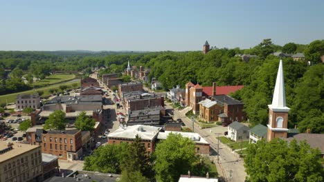 aerial hyperlapse above class small town usa in summer