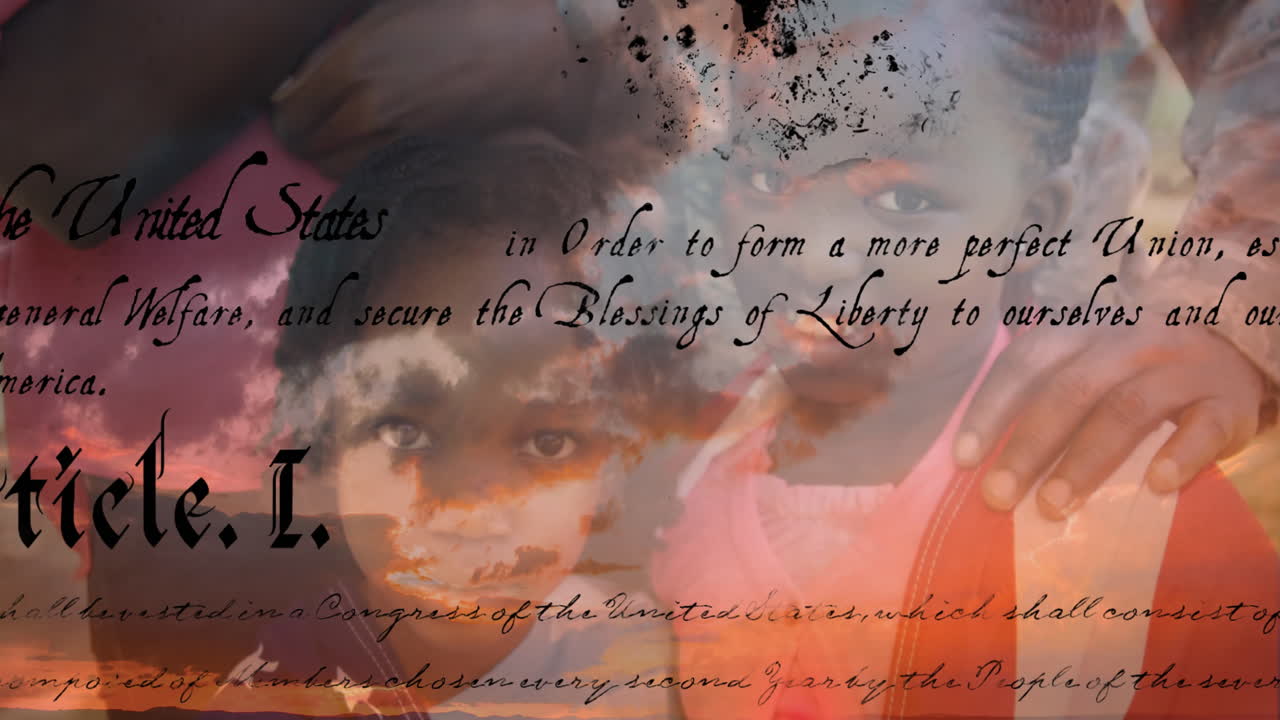 미국 헌법과 웃는 아이들 4k