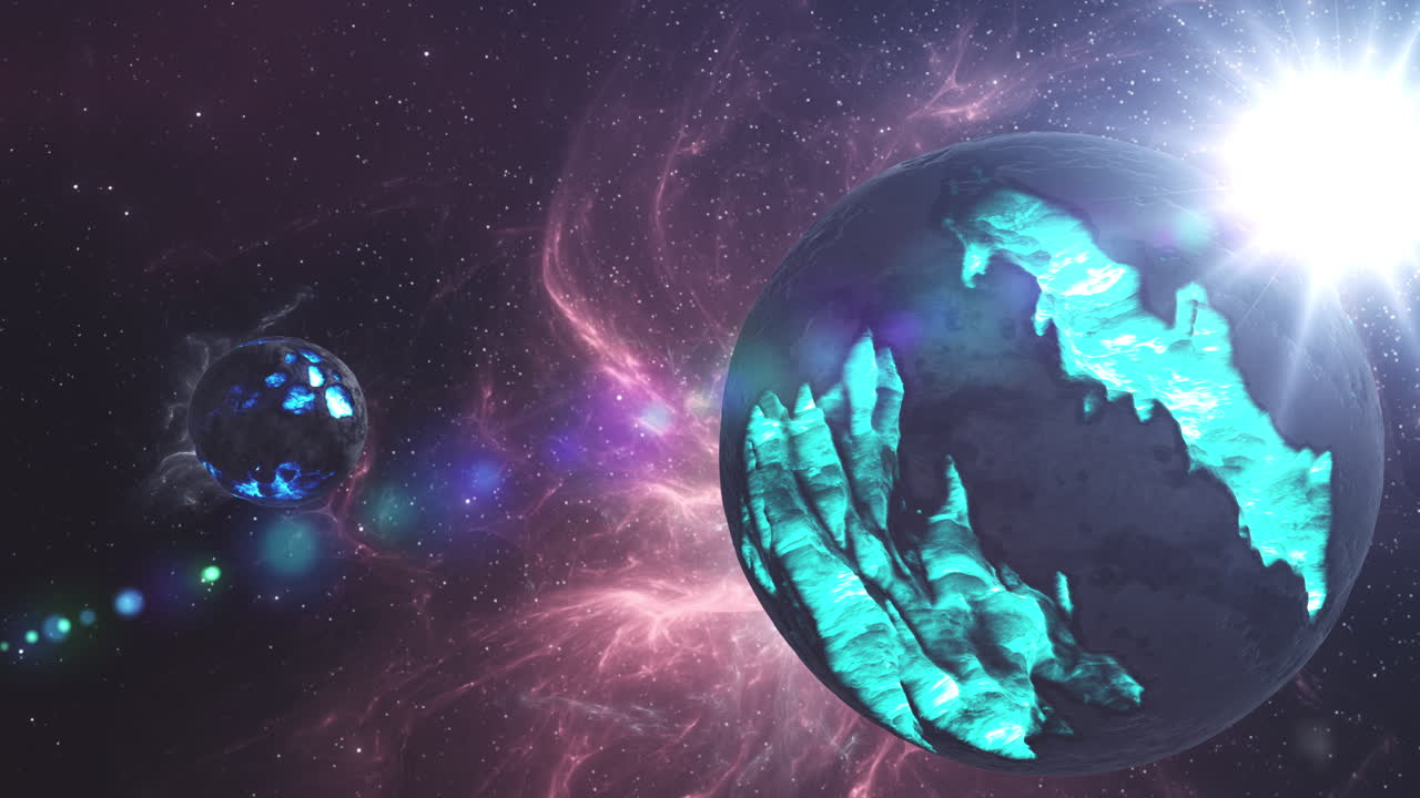 planeta alienígena en una nebulosa