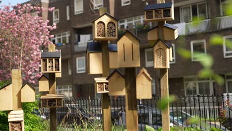 Slow-motion-shot-of-bees-house