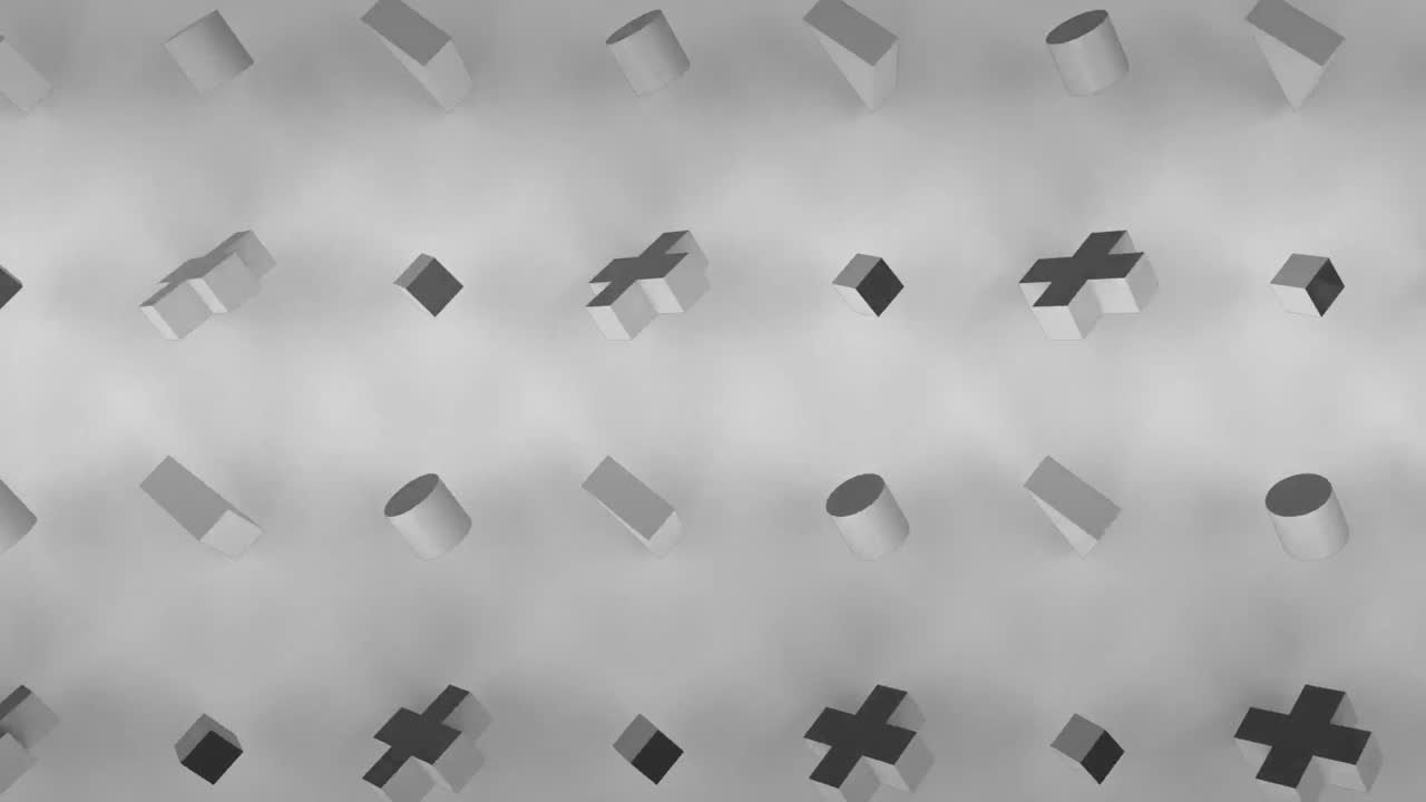 formas abstractas 3d en formación en movimiento