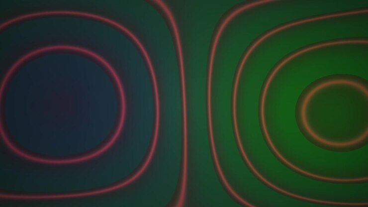 Abstract Motion Background with Pulsing Green and Red Concentric Circles