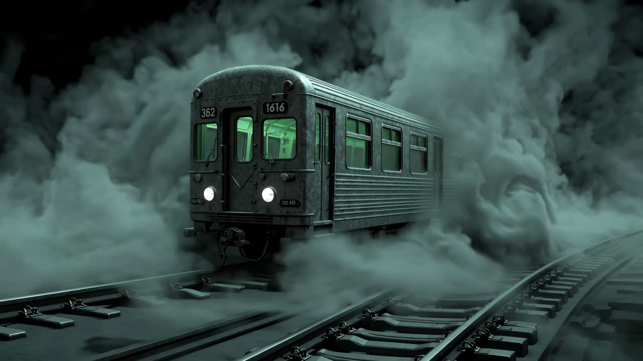 Subway Train in Fog