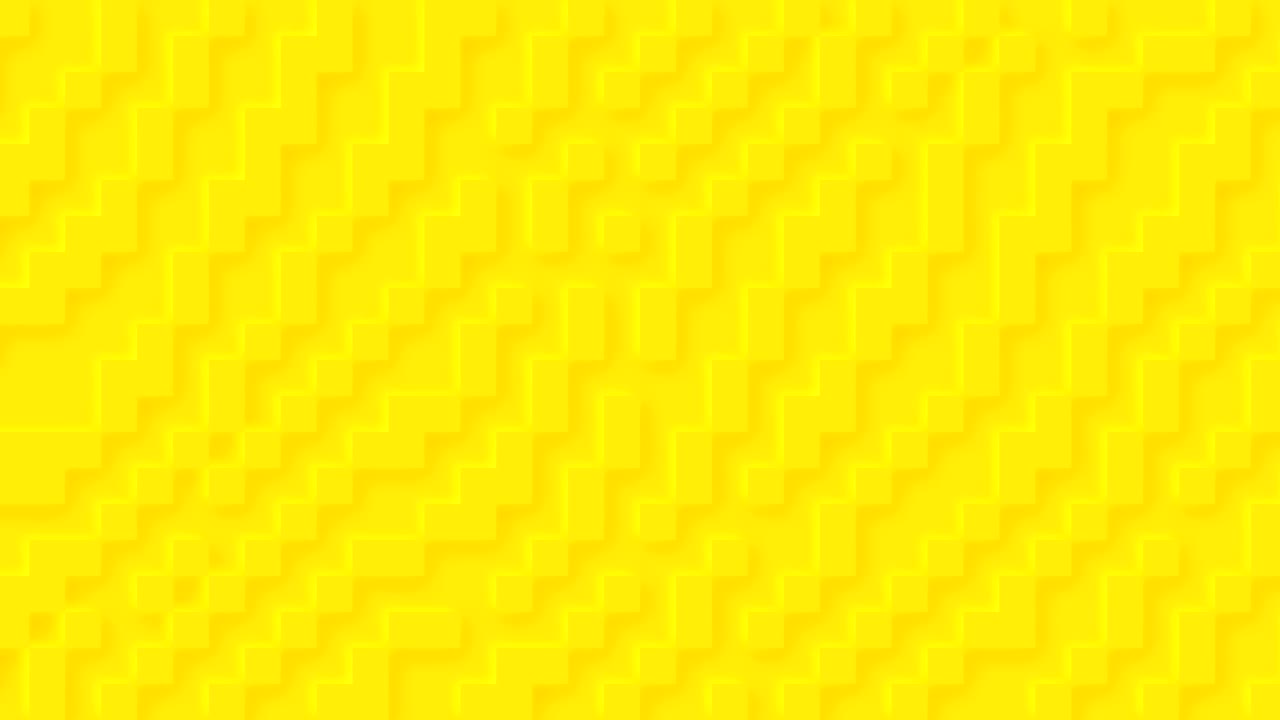 4k amarillo soleado caliente patrón animado abstracto de rayas de píxeles diagonales, verticales y horizontales.