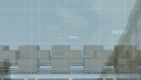 animación del procesamiento de datos sobre cajas
