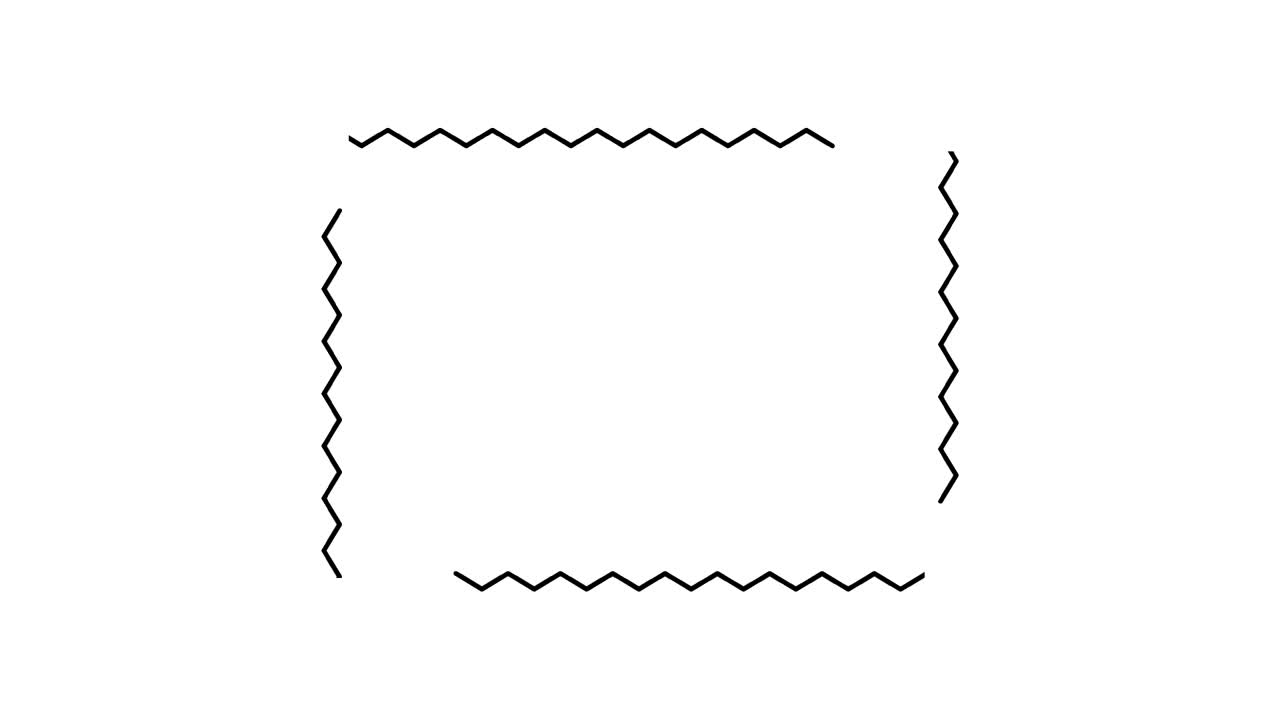 움직이는 사각형 모양의 지그자그 선