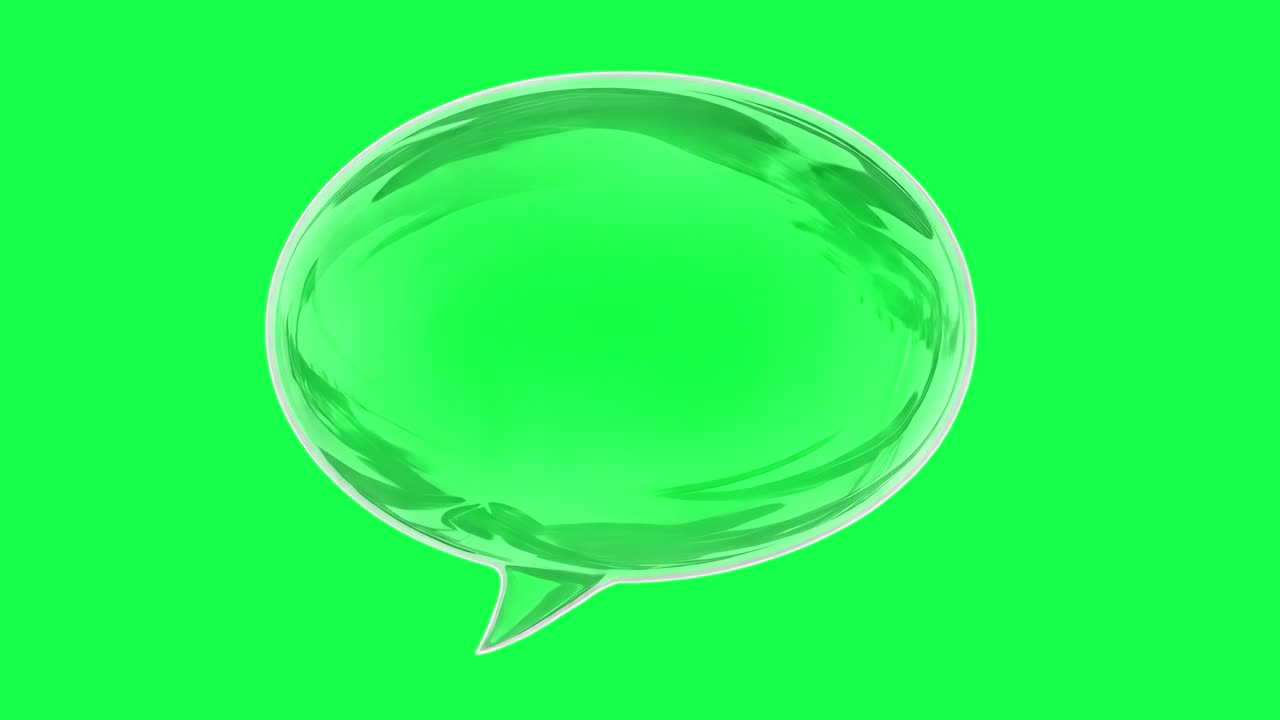 Animación de bocadillo de diálogo transparente, vídeo transparente en 4K, pantalla verde