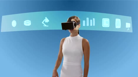 businesswoman using virtual reality glasses