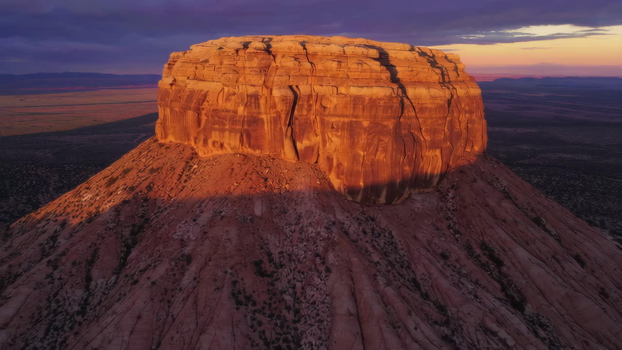 Dramatic Desert Butte at Golden Hour