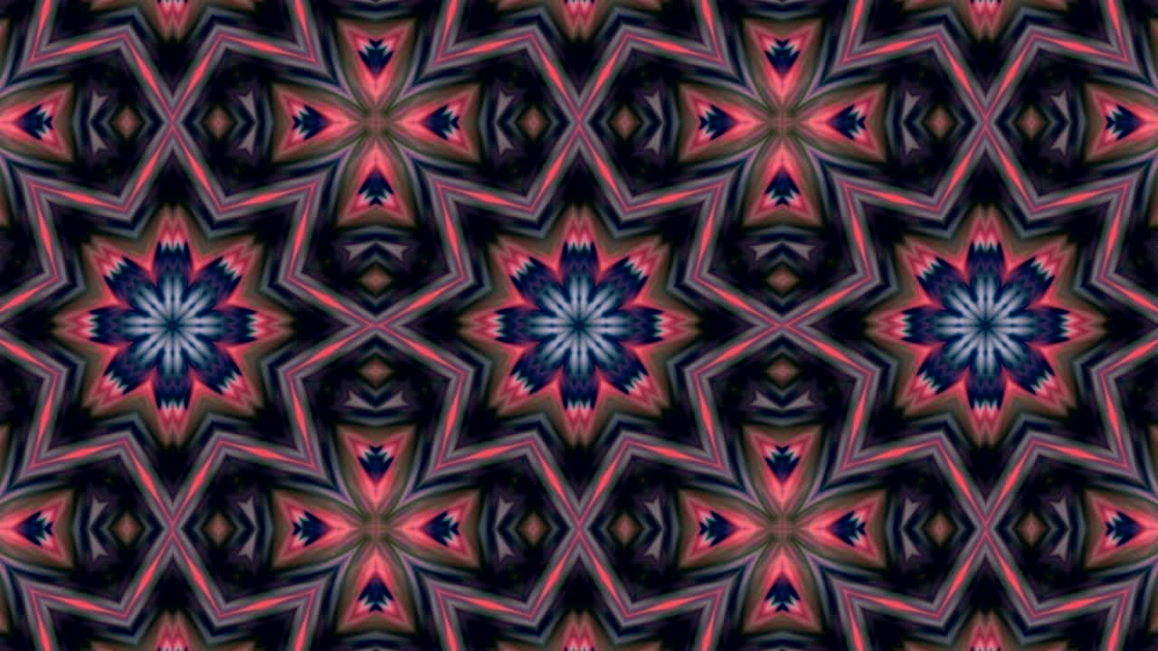 Abstract Kaleidoscope Movement Geometric Circle and Star Shapes