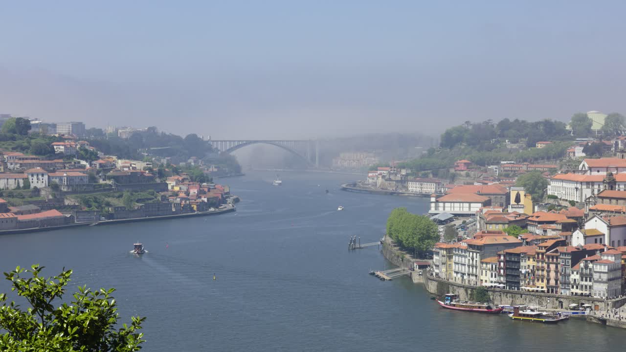 View of Douro River and Arrábida Bridge in Porto, Portugal