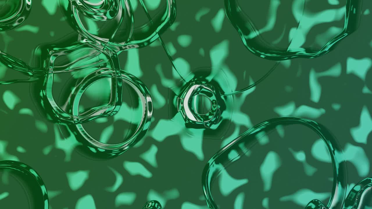 Forme Liquide Astratte Verdi che Fluiscono Senza Soluzione di Continuità