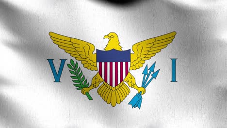 seamless loop 4k vdo. us virgin islands flag in the united states of america, usa, blowing in the wind isolated. official patriotic abstract design. 3d rendering illustration of waving sign symbol.