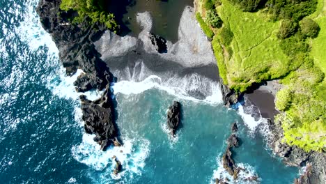 top shot of waioka known as venus pools on maui, hawaii, usa