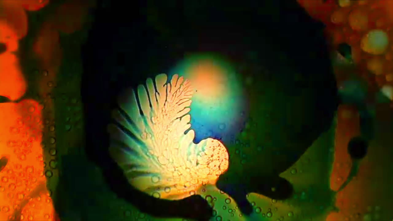 efecto de luz líquida psicodélica chisporroteante con burbujas