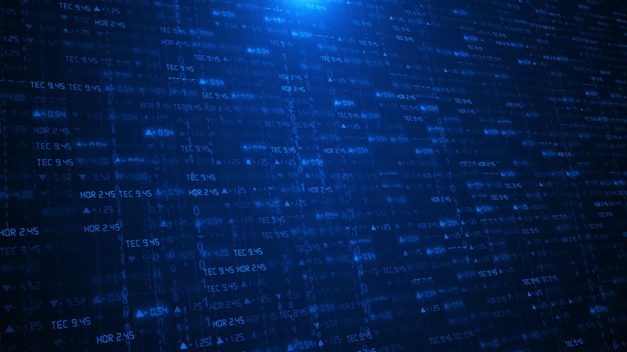 Blue abstract matrix technology background technology blockchain network connections digital