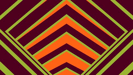 movimiento abstracto túnel plano sombreado, verde venenoso naranja, bucle sin costuras