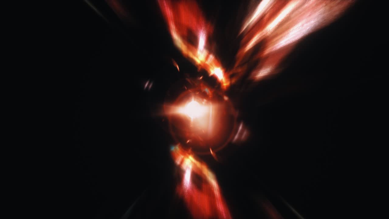 abstract looping centro estrella lente óptica flares animación de rotación de luz en fondo de túnel oscuro. 4k bucle sin costuras dinámico cinético efecto de rayos de luz de estrellas brillantes. rayas de luz de estrella.