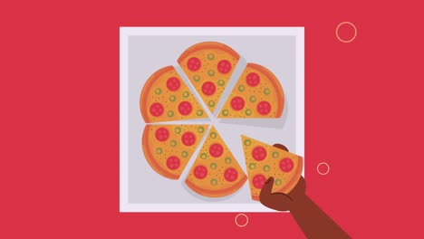 pizza fast food delicious animation