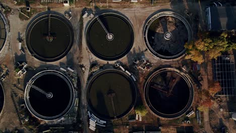 round polls in wastewater treatment plant, filtration of dirty or sewage water