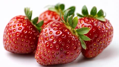 close-up of fresh red strawberries