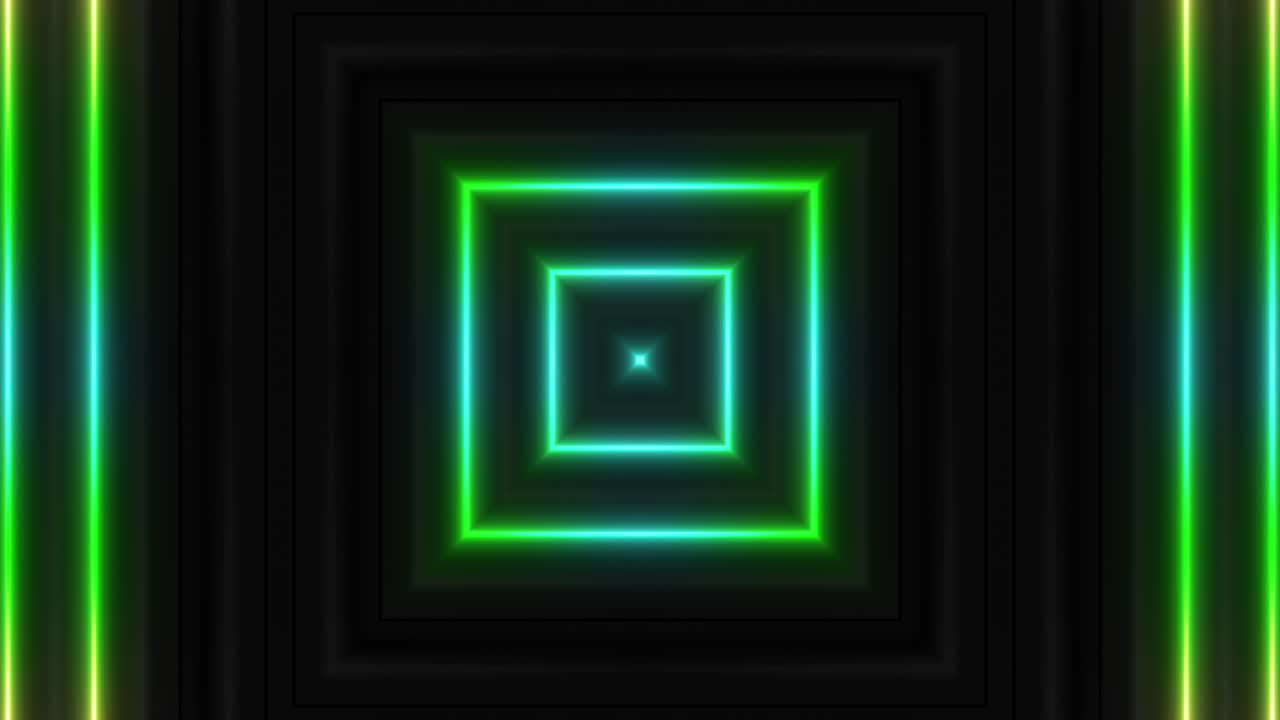 Neon Geometric Tunnel Visuals