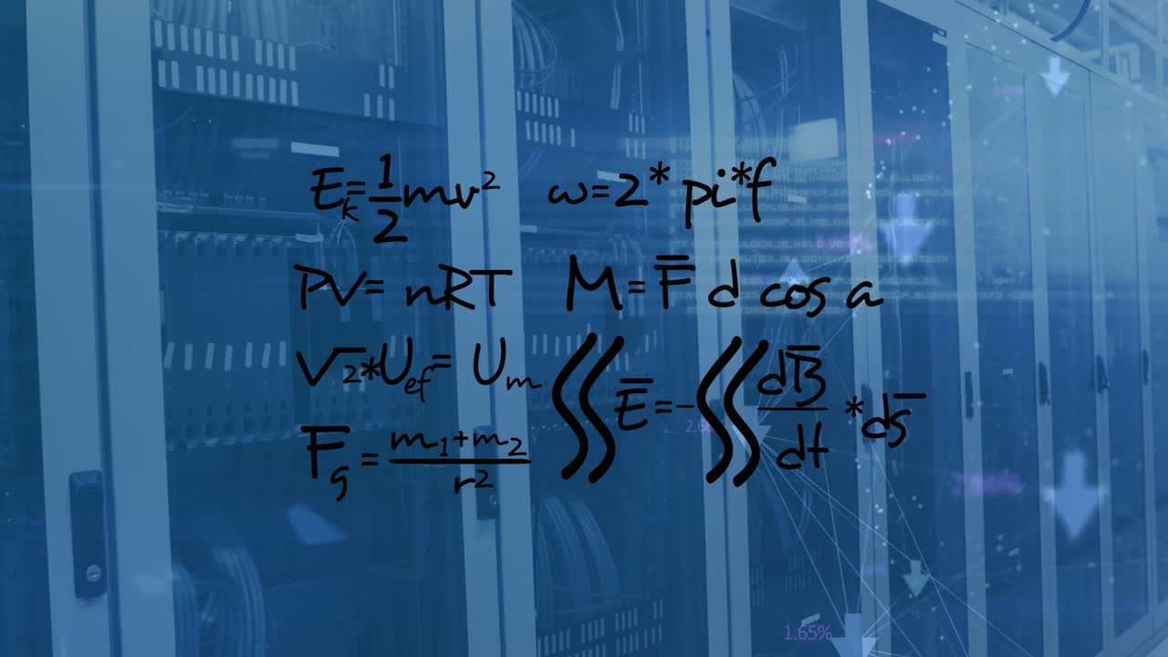 Animation of mathematical equations data processing over computer servers
