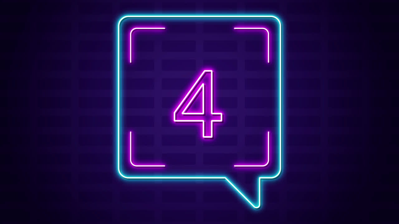 Neon Number Countdown Graphics