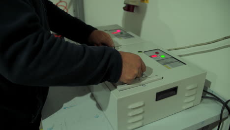 technician working on electrical equipment