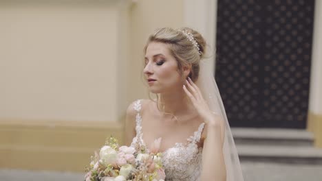 Beautiful-and-lovely-bride.-Pretty-and-well-groomed-woman.-Slow-motion