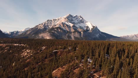 aerial footage canada mountain forest