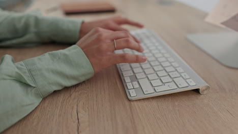 search, computer and hands of business person