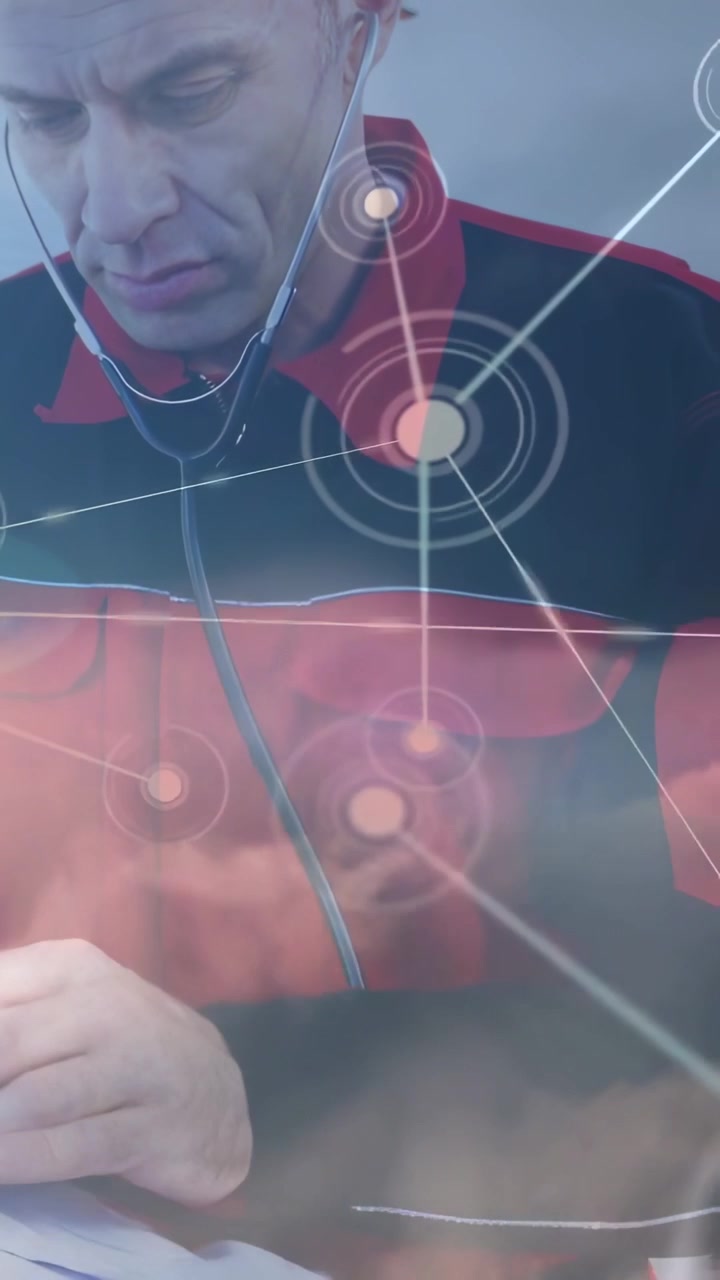 Vertical video: Male medic with steth